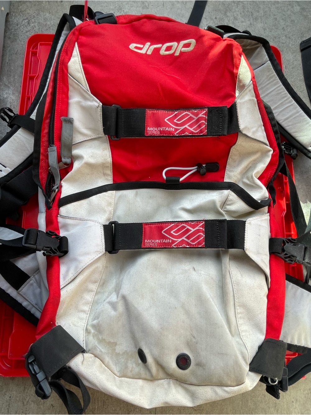 Drop Mountain Men's Red and White Backpack